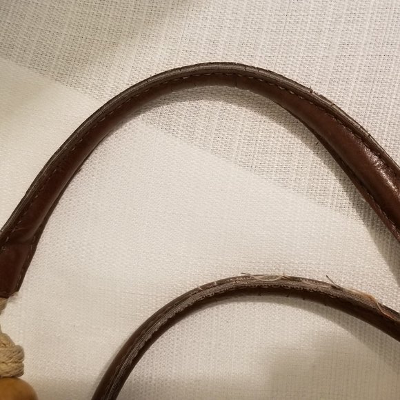 Cream Knit Canvas Floral Pattern Satchel Bag - Picture 6 of 12